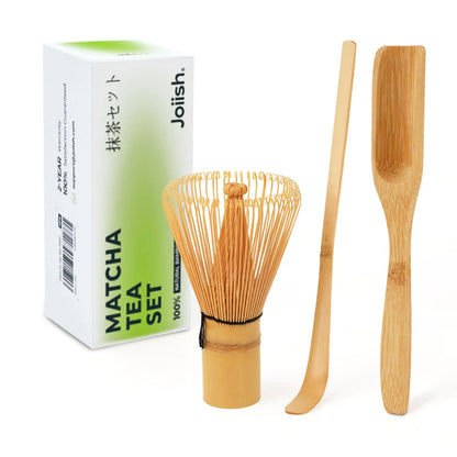 Joiish Bamboo Matcha Whisk Set Whisk Scoop Tea Spoon Traditional Japanese Matcha Tea Making Tool Accessory